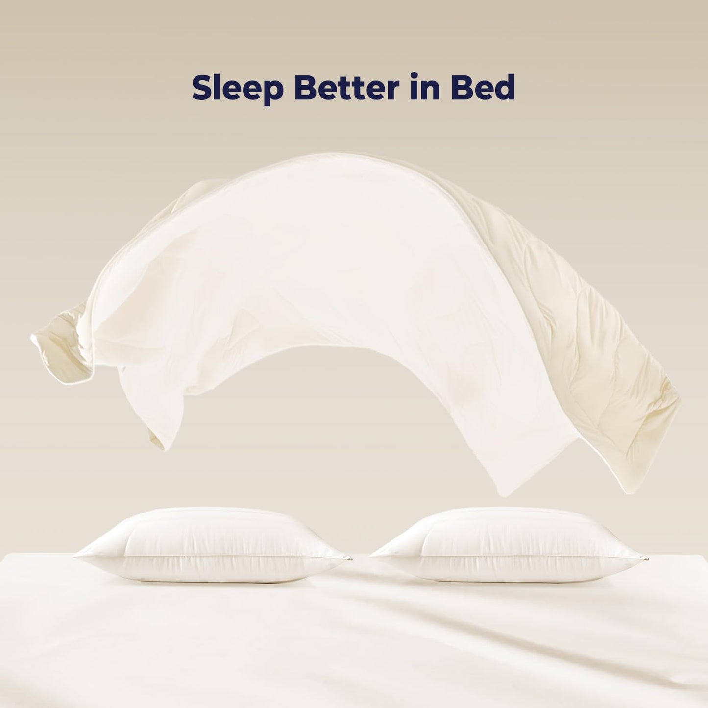 Bedtter® Luxe Cooling Comforter King, Sorona and Tencel Filling Cold Touch Fabric Cooling Blanket for Night Sweats Hot Sleeper, Double-Sided Cool Design Summer Breathable Comforter, 106"x90", Ivory