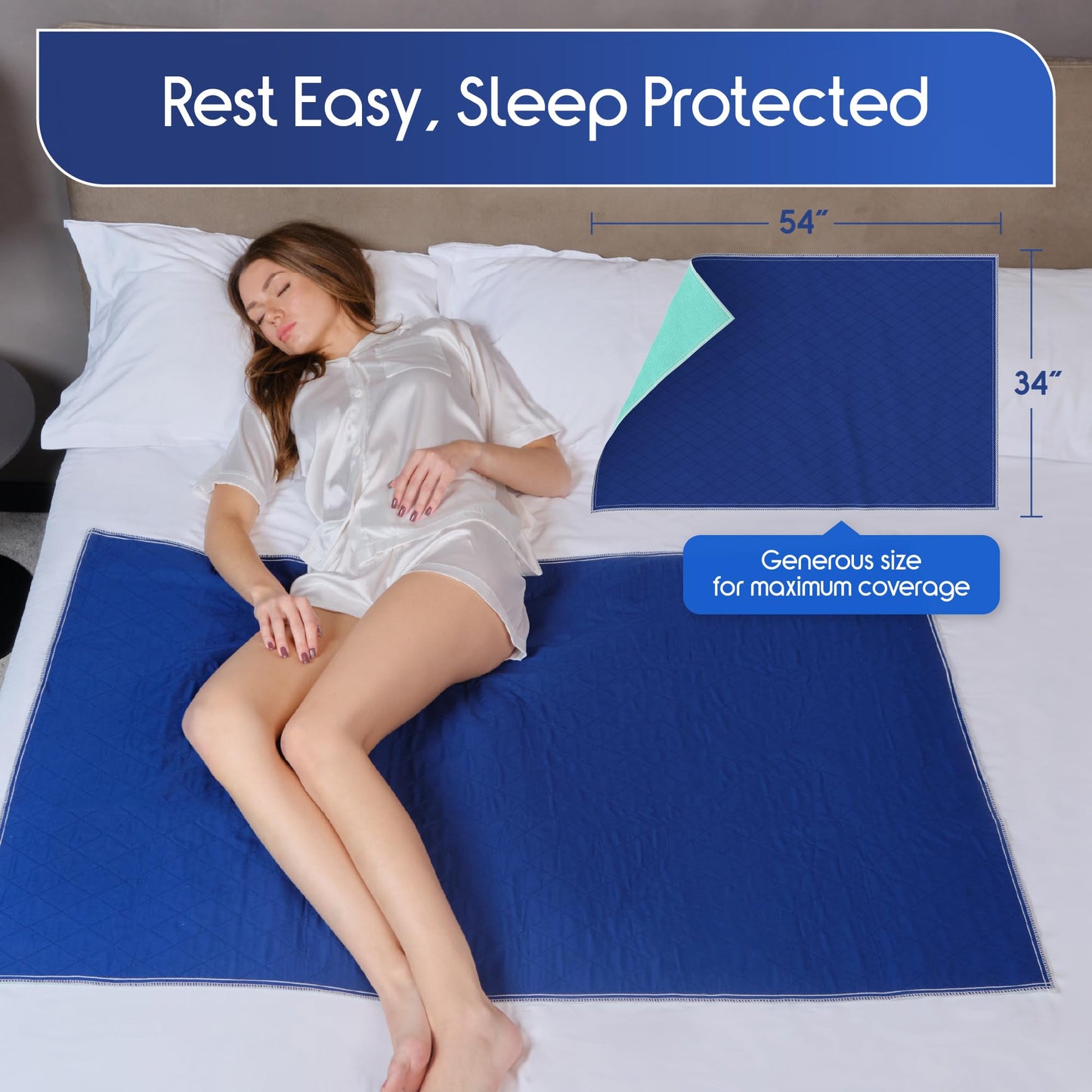 Inspire Waterproof Mattress Protector, Dark Colored to Hide Stains, Extra Large 34 x 54, Quilted Bed Pad for Incontinence Washable, for Adults and Kids